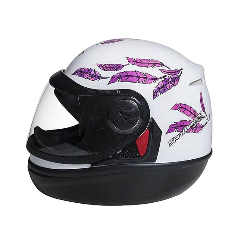Capacete Moto San Marino Speed Fly Branco e Rosa Tamanho 58